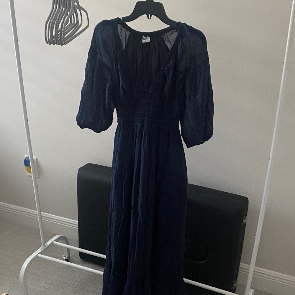 Boho Navy Blue Dress